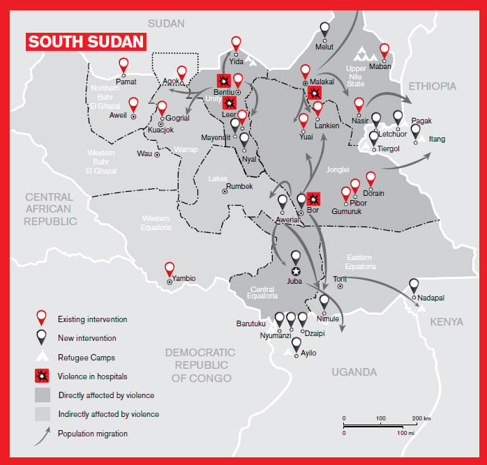MSF au Soudan du Sud au 1er juillet 2014