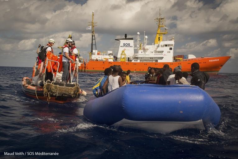 Un sauvetage effectué par l'Aquarius en novembre 2017