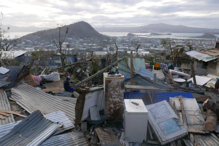 Vue de Mayotte, après le passage du cyclone Chido