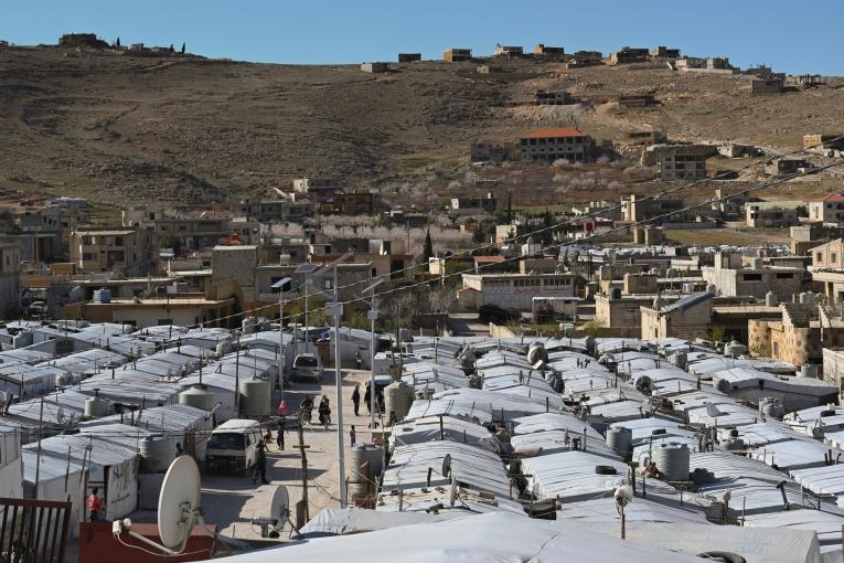 Vue du camp de réfugié d'Arsal dans le nord du Liban. 