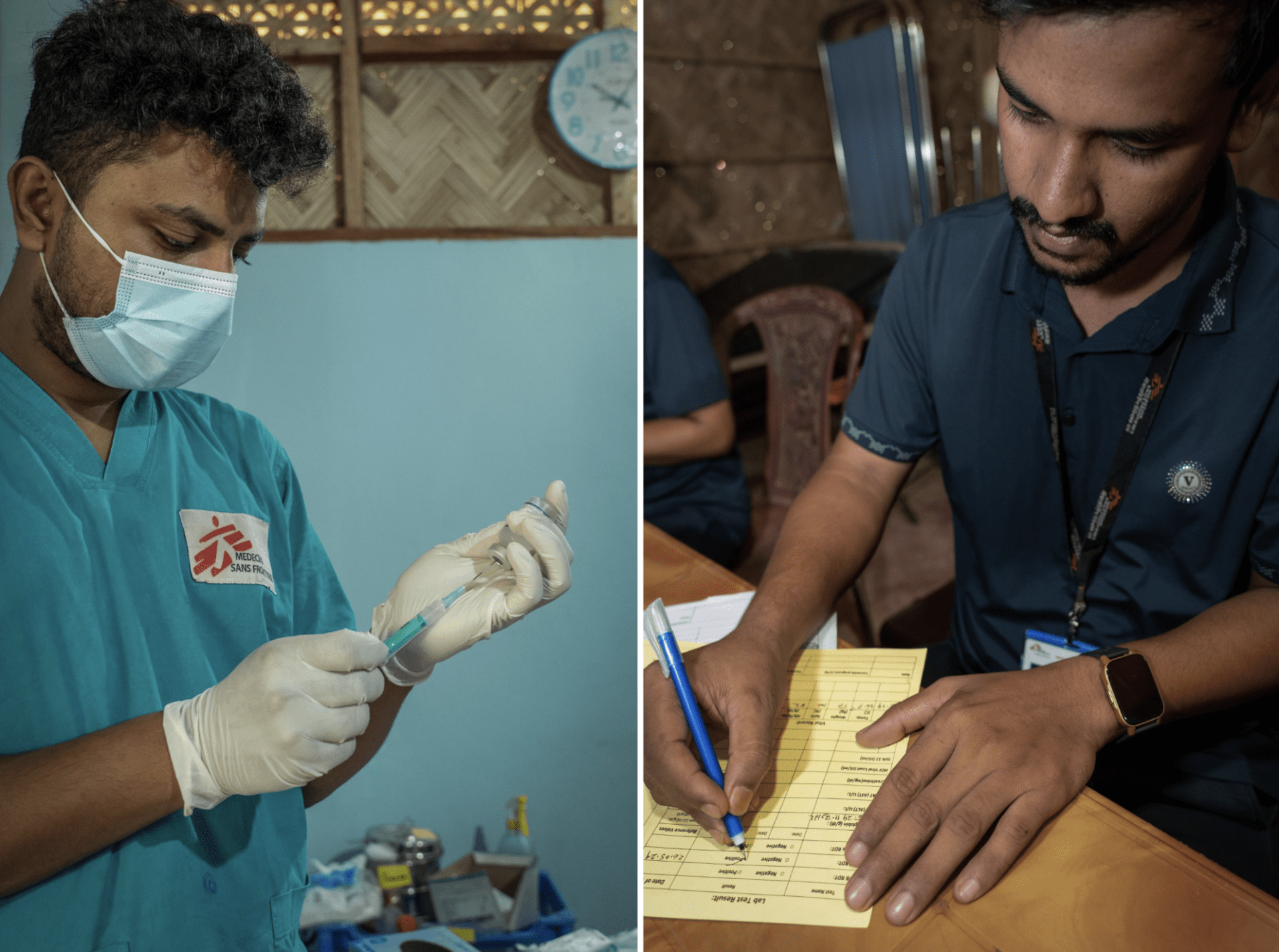 Portraits du personnel médical de l’hôpital MSF dans les camps de Cox’s Bazar, au Bangladesh.