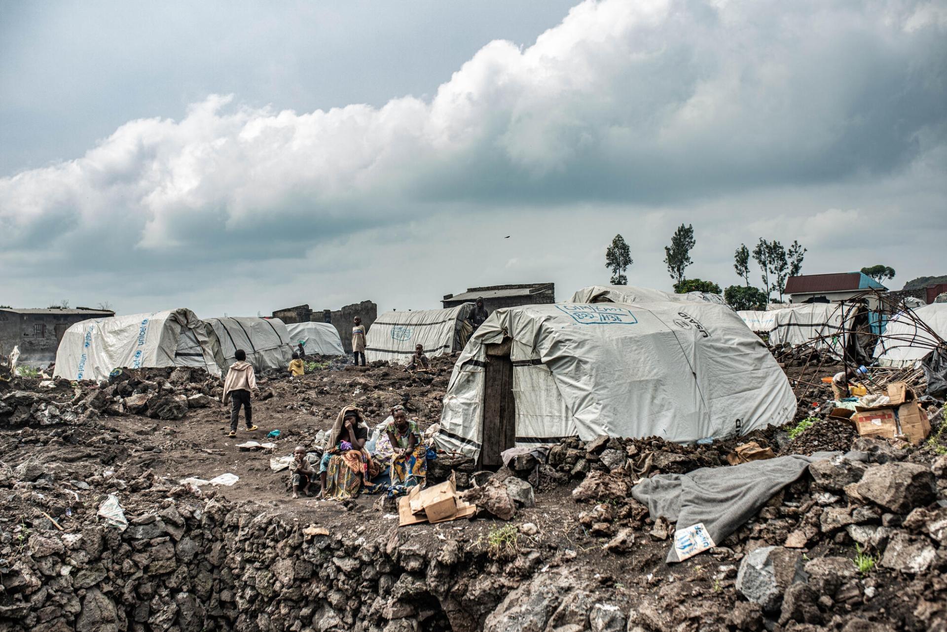 Vue du camp de personnes déplacées de Bulengo, situé en périphérie de Goma. 12 février 2025.