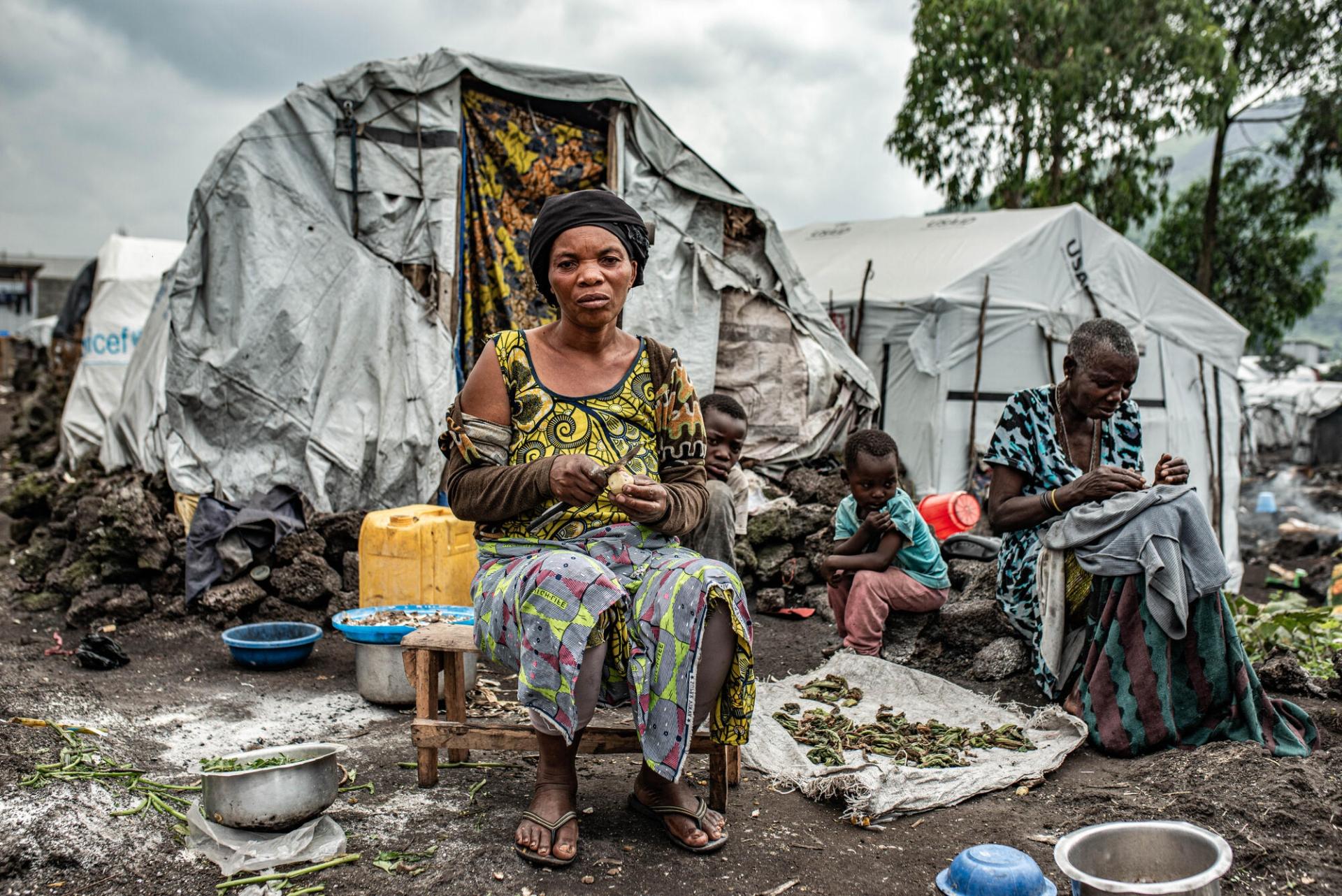 Kafyambale, 42 ans, mère de sept enfants, originaire du village de Kitshanga, dans le territoire de Masisi.