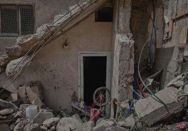 Une maison du camp de Jénine, détruite à l'aide de bulldozers lors de plusieurs incursions israéliennes en Cisjordanie, Palestine. 