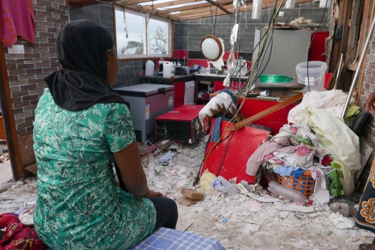 Suite au passage du cyclone Chido à Mayotte, le 14 décembre dernier, les dégâts sont considérables, comme ici dans le bidonville de Kaweni. ©Annabelle Djeribi/MSF
