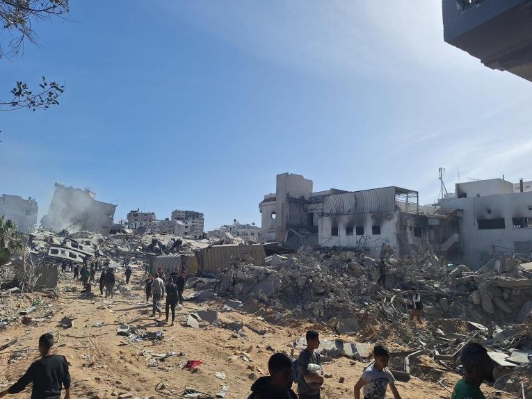 Vue de l'hôpital Al-Shifa après sa destruction par l'armée israélienne.&nbsp;
 © MSF