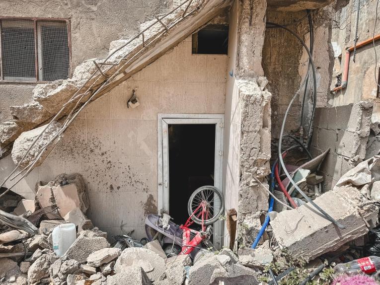 Une maison du camp de Jénine, détruite à l'aide de bulldozers lors de plusieurs incursions israéliennes en Cisjordanie, Palestine.&nbsp;
 © Oday Alshobaki/MSF