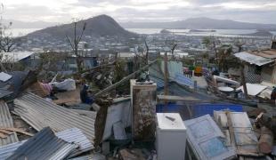 Vue de Mayotte, après le passage du cyclone Chido