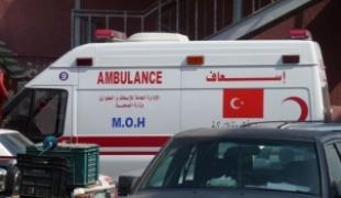 Une ambulance du ministère de la Santé dans les rues de Gaza
