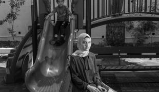 Shahed, 16 ans, à l'hôpital MSF d'Amman en Jordanie. Le 9 décembre 2023, elle a été blessée lors d'une frappe israélienne qui a tué son père et sa sœur. Elle a dû être amputée d'une jambe en raison de ses blessures. 29 août 2024.