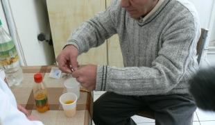 Arménie février 2014. Patient atteint de tuberculose multi résistante.