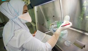 Luiza Alieva superviseur MSF du laboratoire bactériologique du dispensaire républicain contre la tuberculose à Grozny.